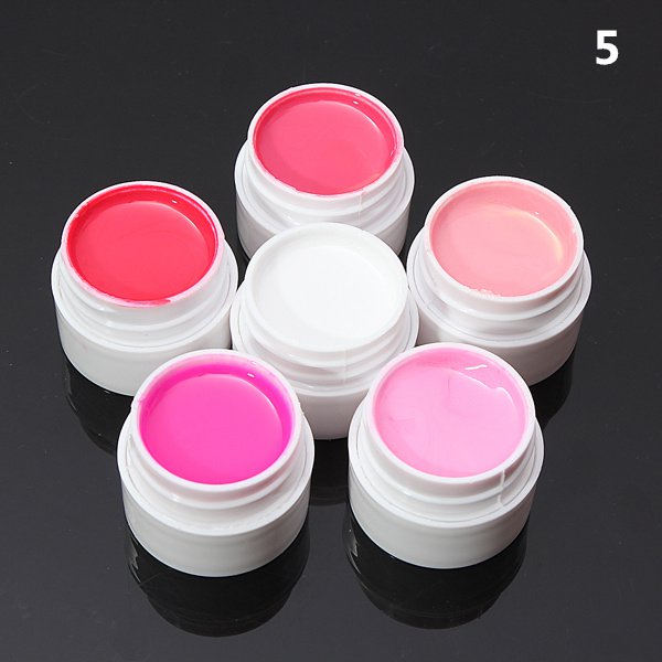 6 Colors Manicure Acrylic Extension Pure Nail Art UV Gel Set