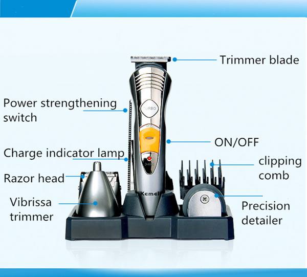 KM 580A Rechargeable Hair Grooming Trimmer Clipper Bear Ear Razor Shaver Kit