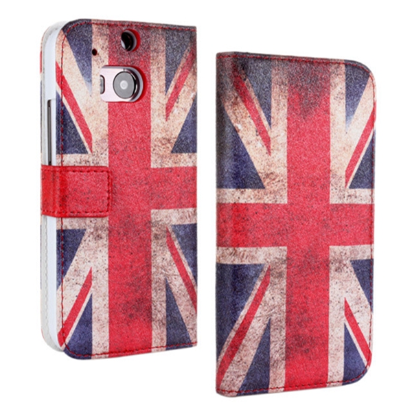 

Соединенное Королевство флаг флип кожаный PU защитный чехол для HTC М8