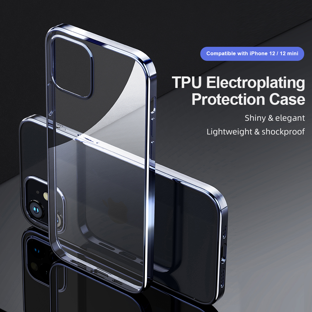 ROCK for iPhone 12 Pro Max / 12 / 12 Mini / 12 Pro Case Plating Ultra-Thin Transparent Non-Yellow Shockproof Soft TPU Protective Case