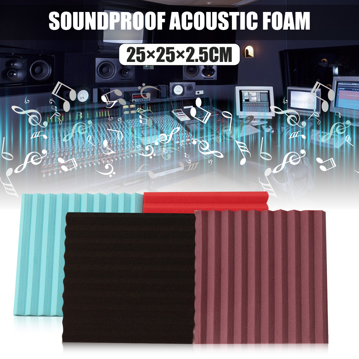 16Pcs Sound Proofing Acoustic Panels Foam Tiles Foam Insulation Wall Studio