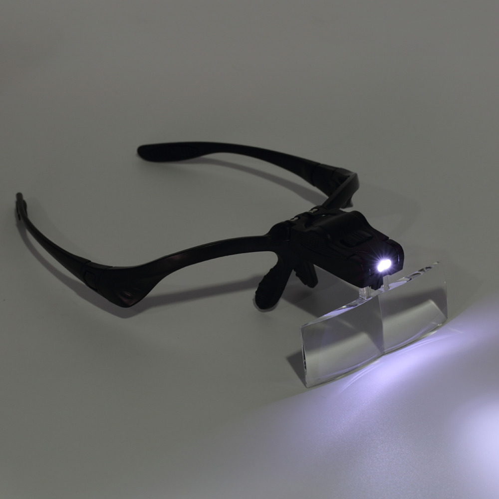 LED Light Magnifier Glasses for Eyelash Extension Grafting Reading Repair Tool 1X 1.5X 2X 2.5X 3.5X 