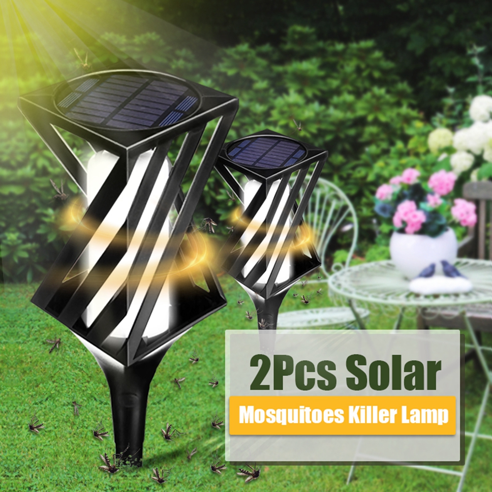 DDLmax Solar Mosquito Zapper Waterproof Solar Powered LED Light Pest Bug Zapper Insect Mosquito Killer Hang Stake in The Ground Garden Lawn