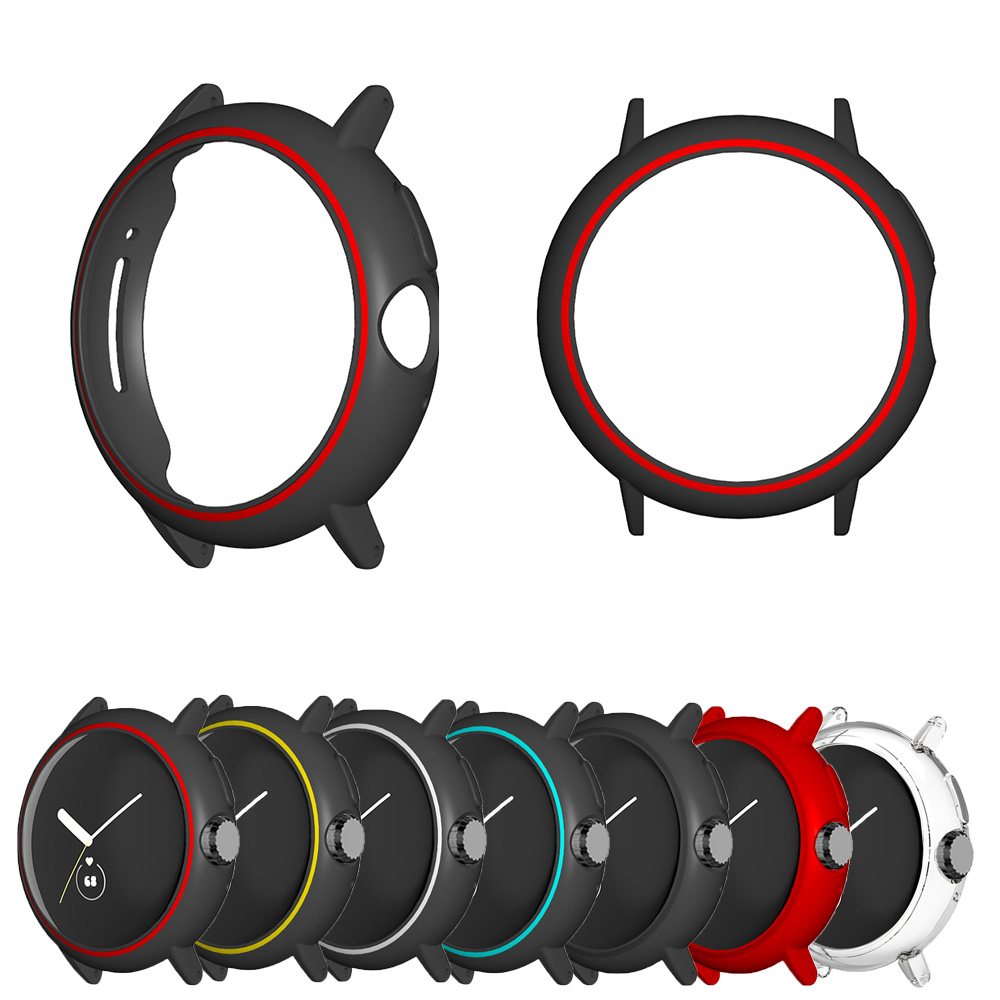 Multi-colour Anti-scratch PC Protective Case Watch Case Cover for Google Pixel Watch 20mm Strap Connector