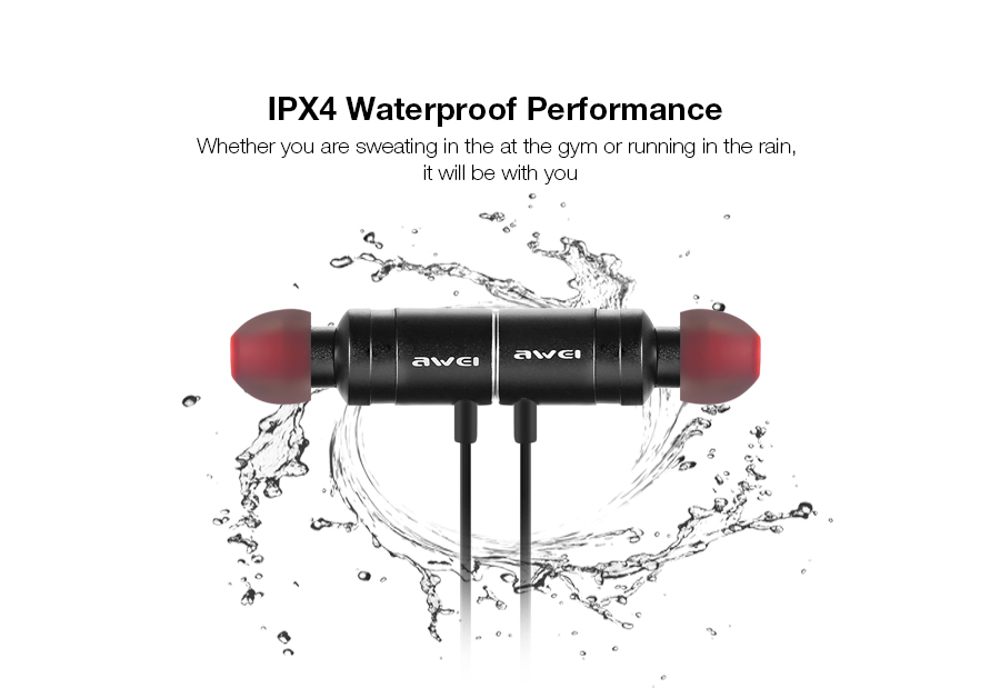 Awei AK8 In-ear IPX4 Waterproof Magnetic Hall Sensor Bass Stereo Bluetooth Earphone With Mic 57