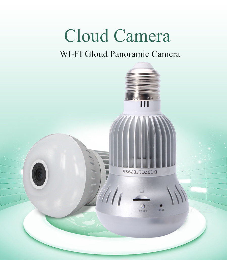 360° Wireless WiFi HD 1080P Light Bulb IP Security Camera Panoramic Motion Detect Two Way Audio 21