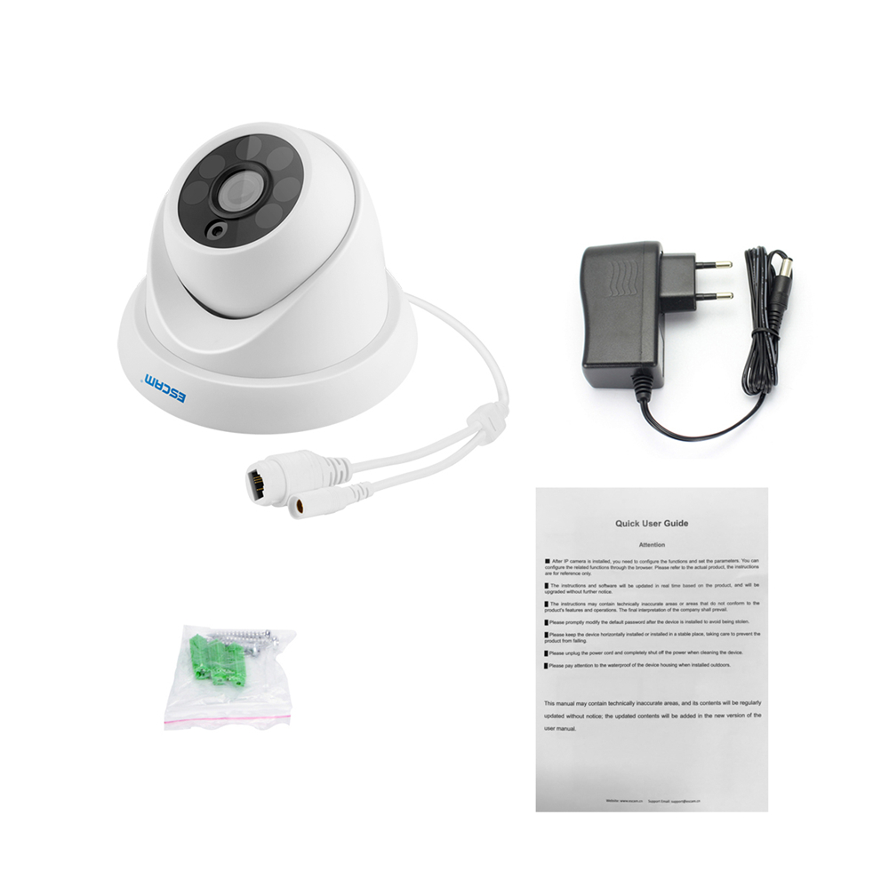 ESCAM QH001 ONVIF H.265 1080P P2P IR Dome IP Camera Motion Detection with Smart Analysis Function 20