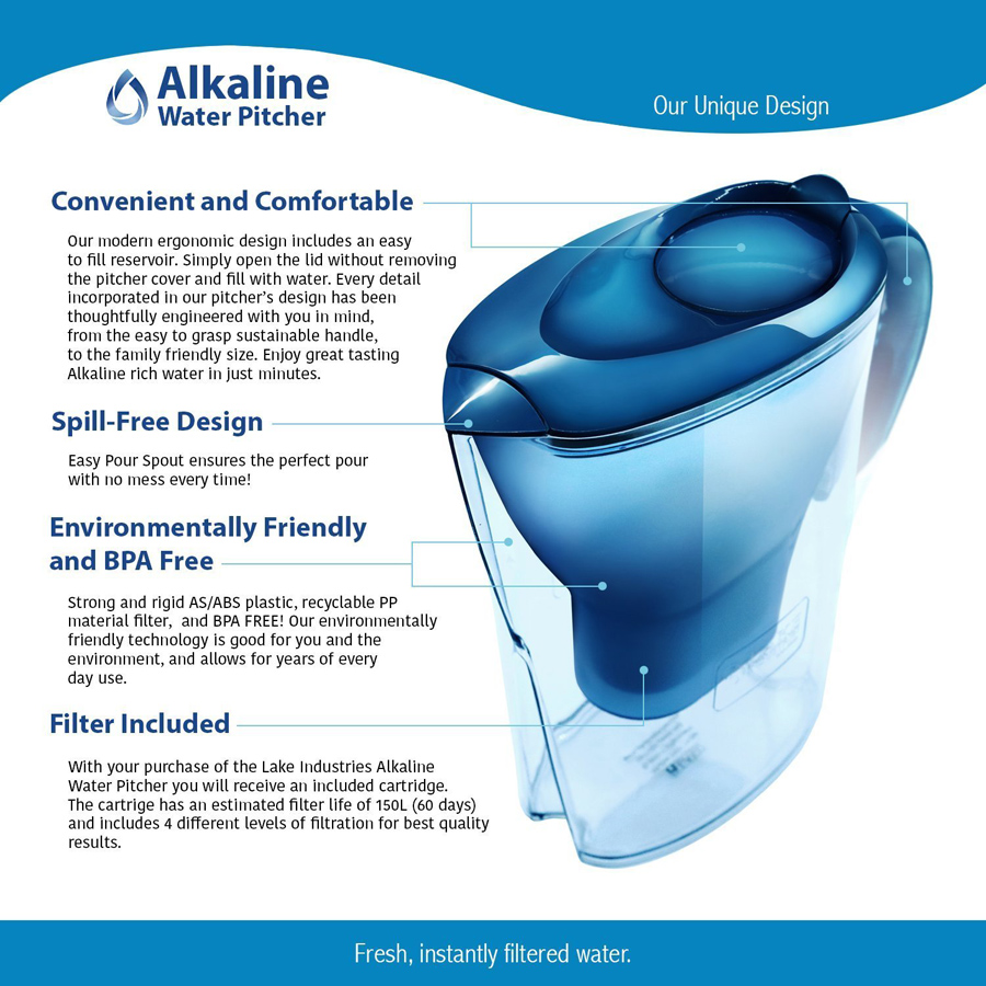 KCASA KC-WPR01 3.5 Litres Alkaline Water Pitcher Portable Filtre à eau acti...