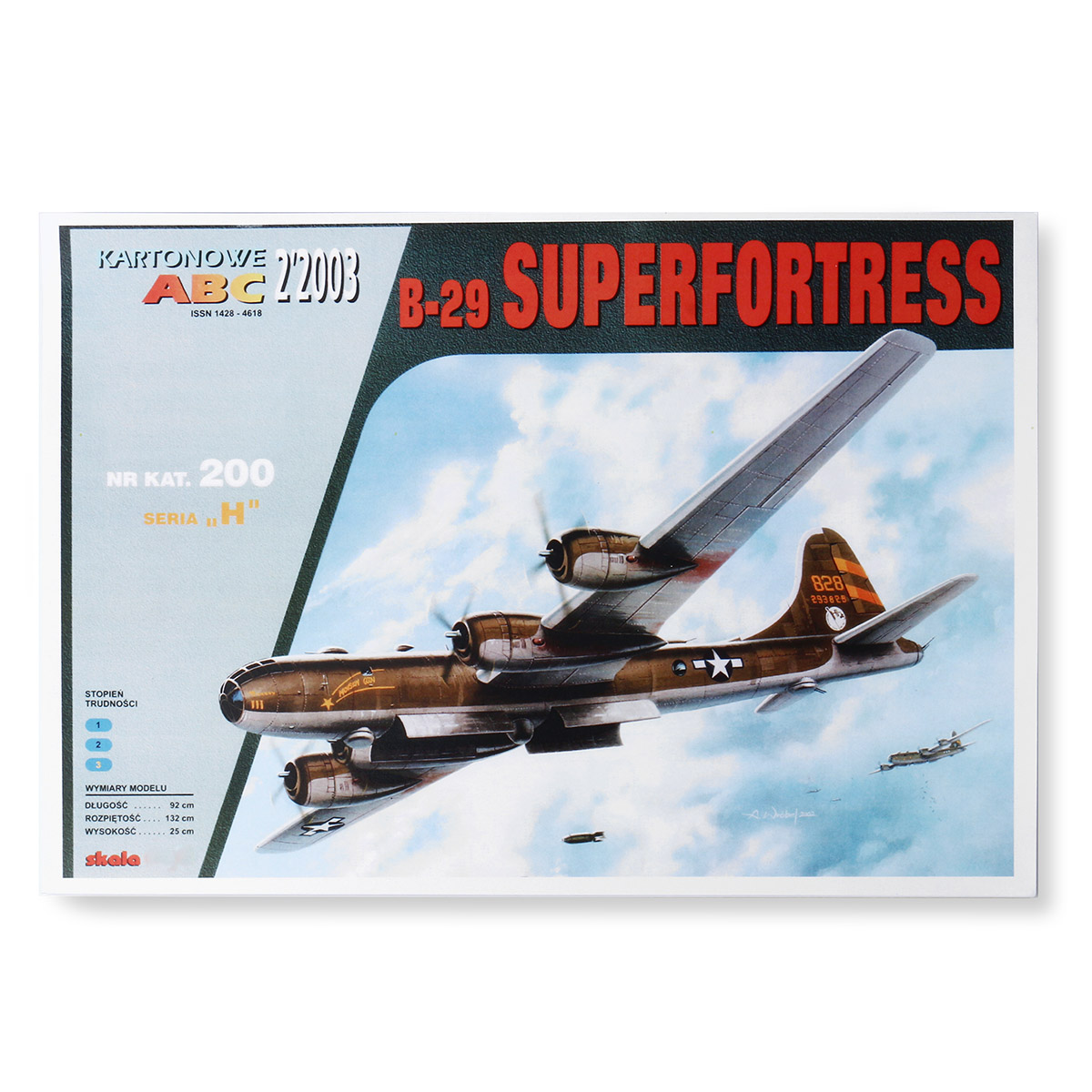 1:47 B-29 Super Aerial Fortress Bomber Aircraft DIY Kit Model 3D csjl Paper O3N7