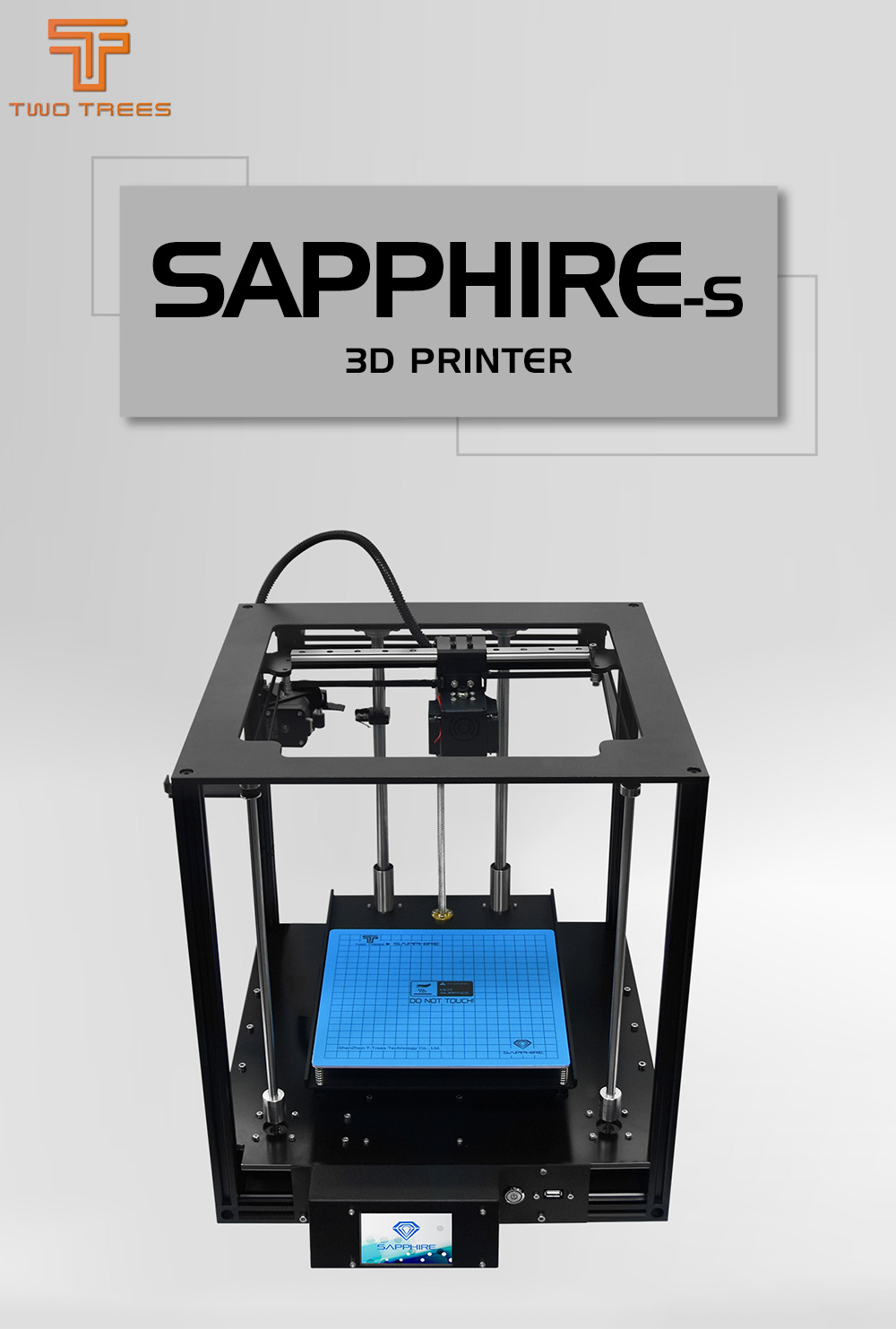 Two Trees® SAPPHIRE-S Corexy Structure Aluminium DIY 3D Printer 200*200*200mm Printing Size With Lerdge-X Mainboard/Auto-leveling/Power Resume Function/Off-line Print/3.5 inch Touch Color Screen 6