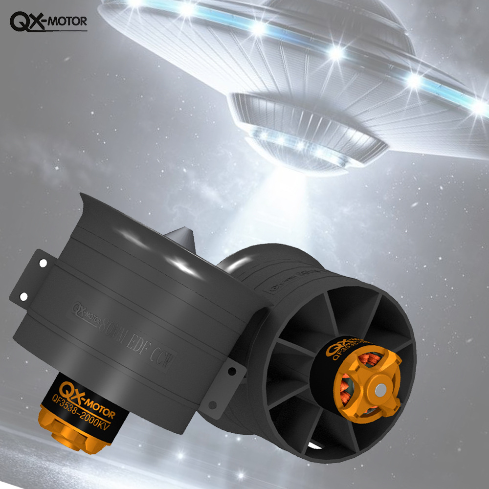 QX-Motor QF3538-2000KV 80mm 12 Blade 6S EDF Ducted Fan Unit With Brushless Motor CW/CCW For RC Airplane Fixed Wing