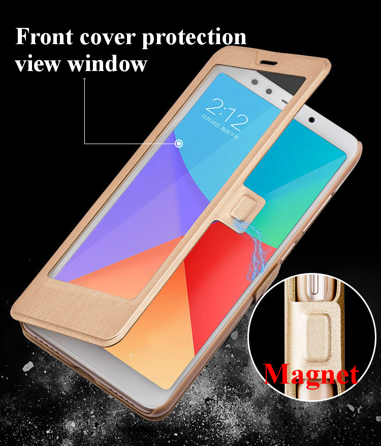 Bakeey Flip Full Smart Window Magnetic PU Leather Protective Case For Xiaomi Redmi Note 5
