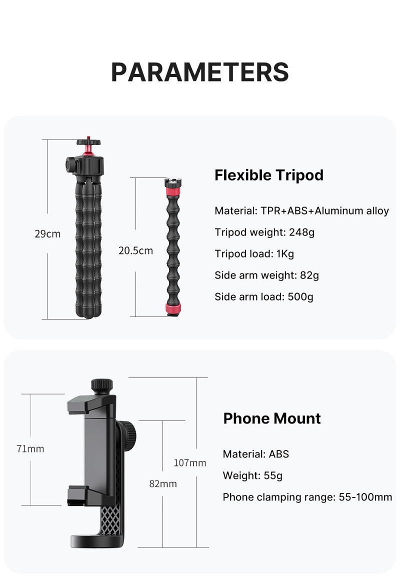 Ulanzi Smartphone Filmaking Kit Video Vlog Kit with Tripod Micrpphone VL49 Video Light Lamp Flexible Tripod with Arm Selfie Stick