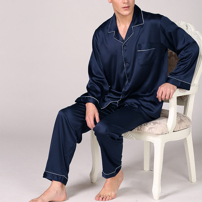 

Mens Silky Soft Comfy Pajama Set Casual Home Loungewear