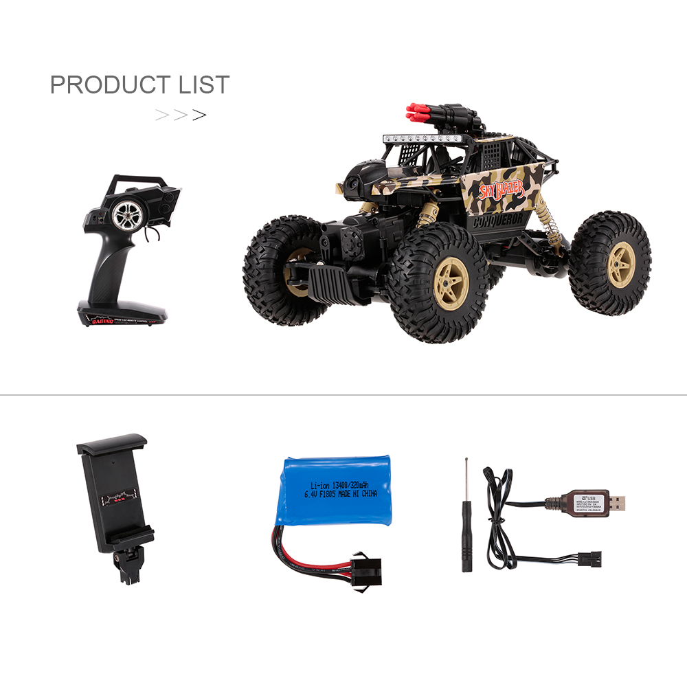Wltoys 18428-A 1/18 2.4G 4WD Missile Rc Car With 0.3MP WIFI FPV Off-road Rock Crawler RTR Toy - Photo: 13