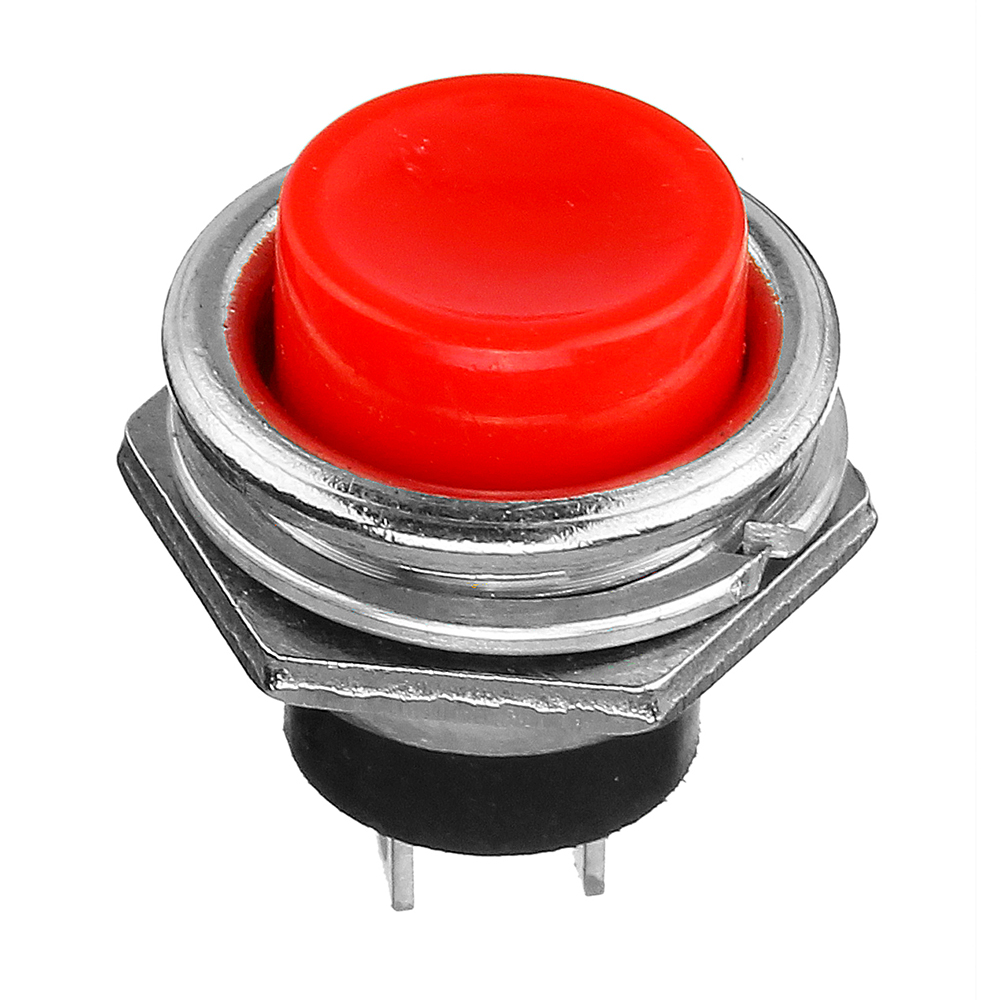 10Pcs 3A 125V Momentary Push Button Switch OFF-ON Horn Red Plastic 34