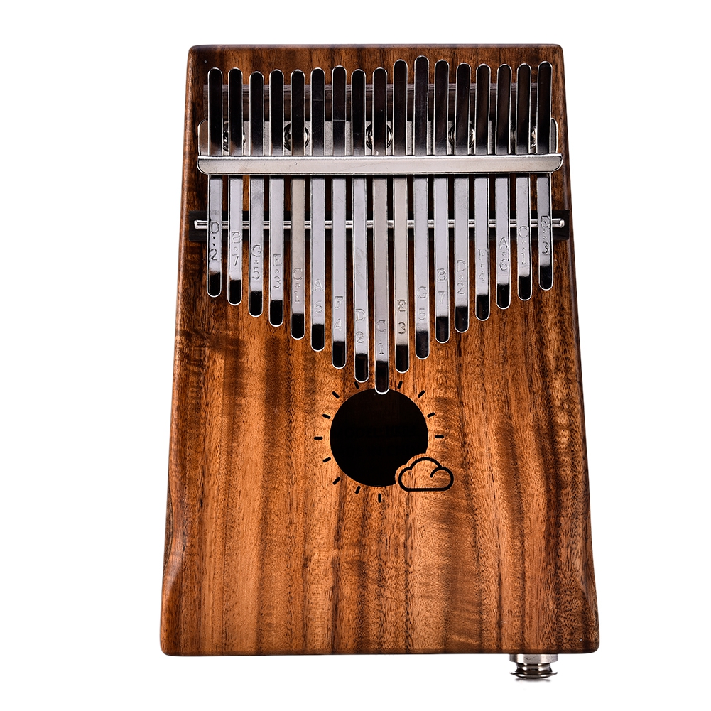 EQ Acacia Muspor17 Key Electric Box Thumb Piano Kalimba EVA Bag + Audio Cable Raw Wood Color
