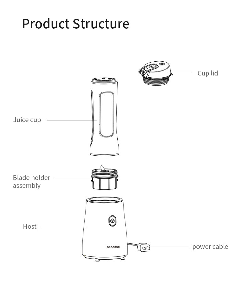 XIAOMI Ocooker CD-BL02 Electric Juicer Vegetables Blender Maker Juice Extractor Baby Food Milkshake Mixer 18