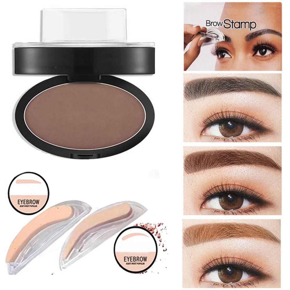 Grey Brown Stamp Seal Eyebrow Powder Makeup Brow Waterproof Eye Cosmetic Tool
