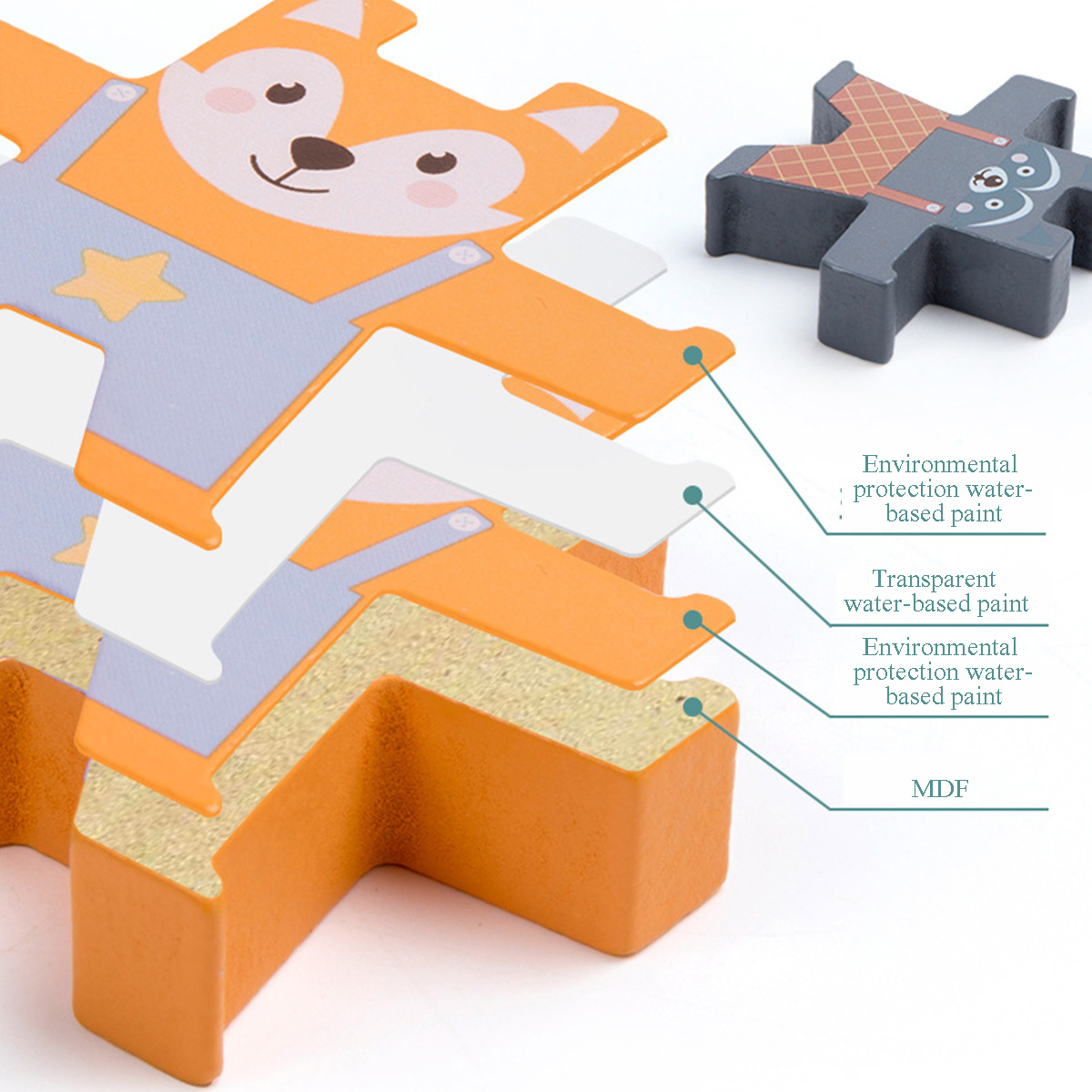Wood Balancing Stacked Stones Rainbow Monkey/Bear/Panda Hercules Puppet Building Block Montessori Toys for Kids Gift - Photo: 5