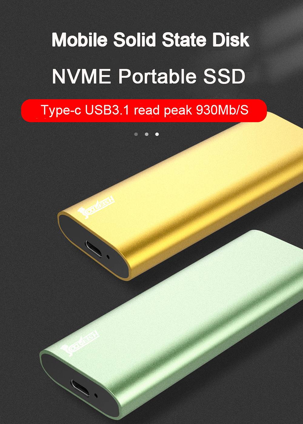 Coolfish SSD 1T 2T External SSD Mobile Hard Drive Type C Mini Solid State Disk 64G 128G 256G 512G for Apple Macbook Mobile Phone M3