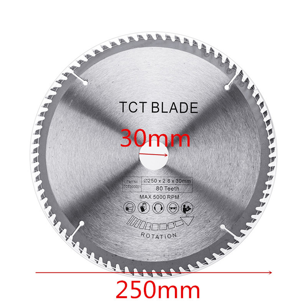 250x2.8x30x80T TCT hard alloy woodworking saw blades