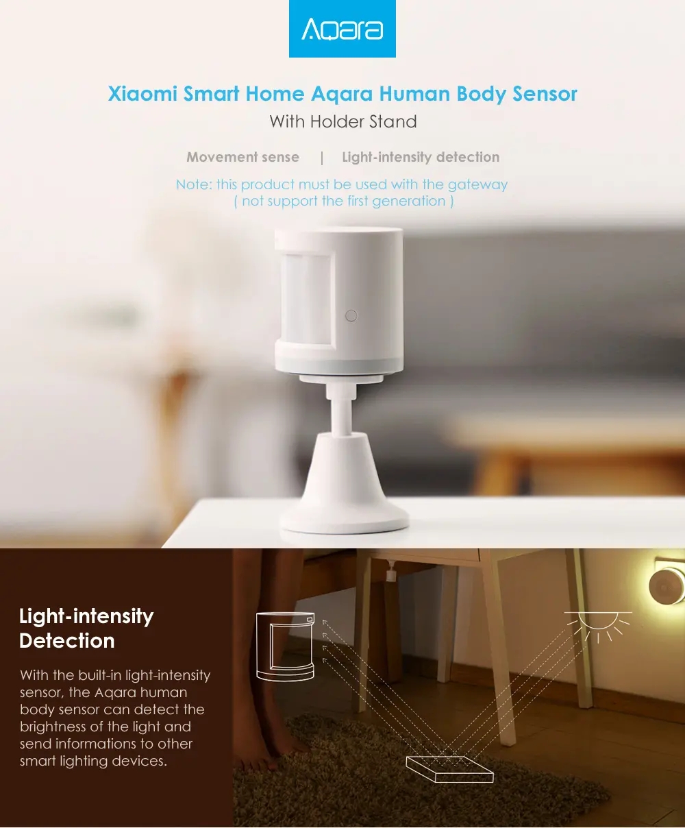 [3 PCS] Original Aqara ZigBee Wireless Human Body PIR Sensor Smart Home Kit Work with Gateway APP