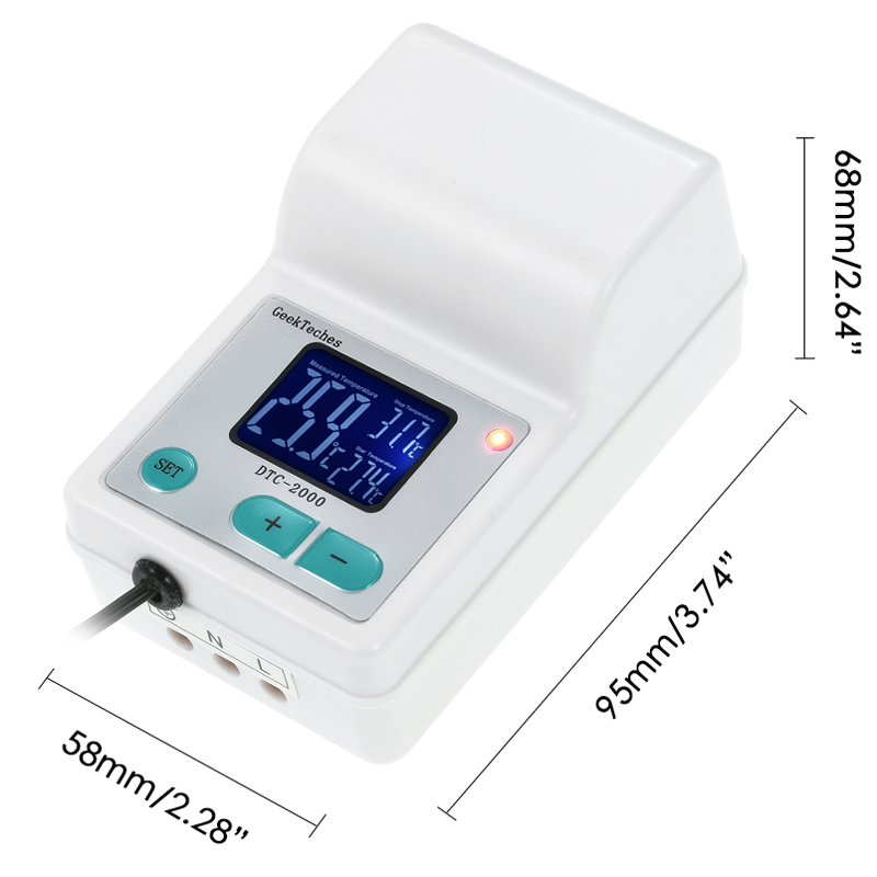 GeekTeches DTC-2000 AC110-240V 10A Digital Termômetro Thermoregulator Water Temperature Controler 