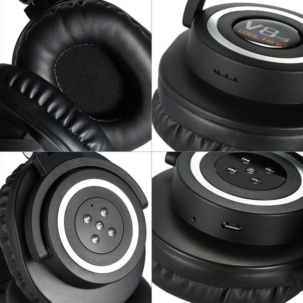 Cool Nice V8-3 Over Ear Foldable Noise Cancelling Heavy Bass Microphone Bluetooth Headphone 67