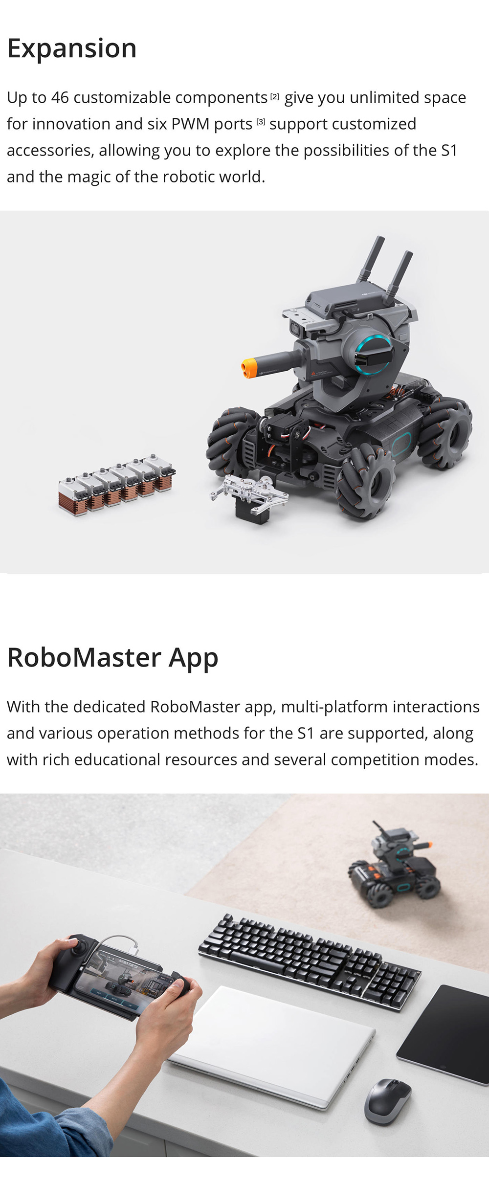 DJI Robomaster S1 STEAM DIY 4WD Brushless HD FPV APP Control Intelligent Educational Robot With AI Modules Support Scratch 3.0 Python Program - Photo: 12
