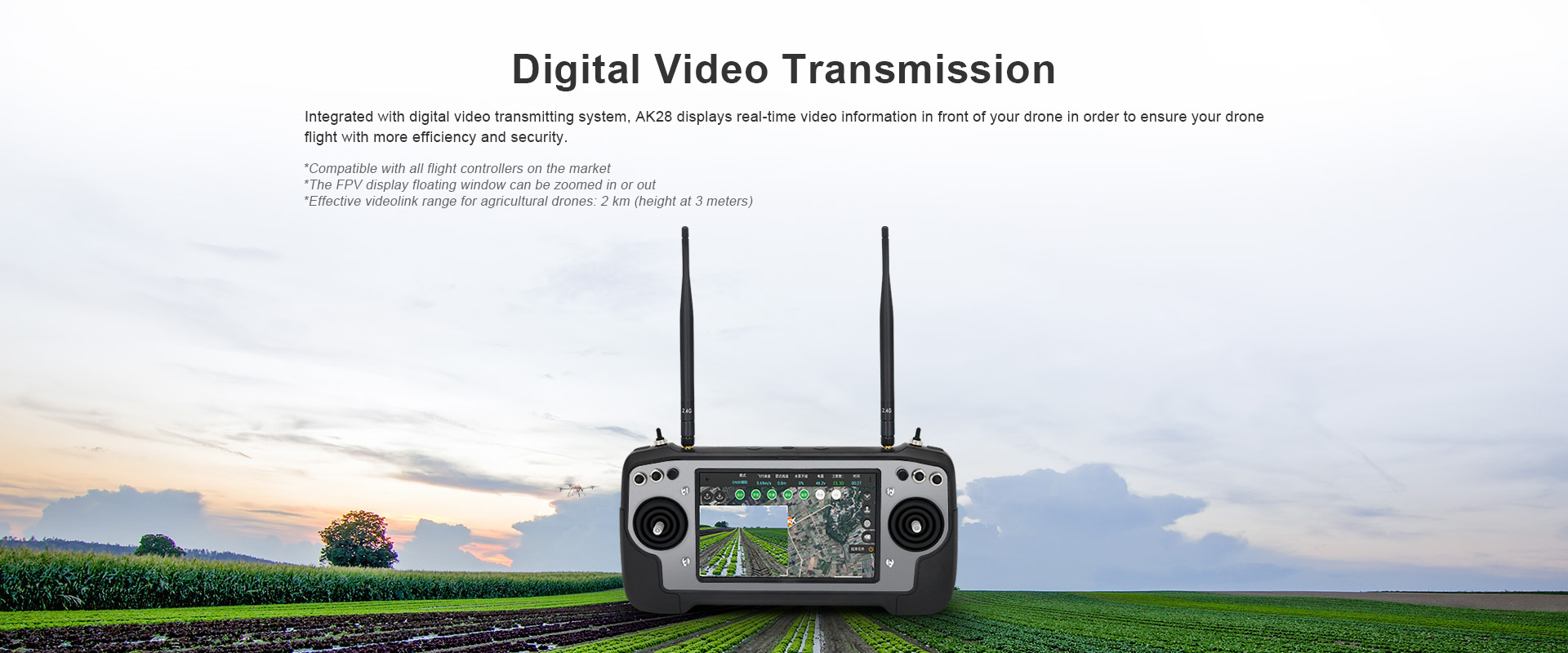 SIYI AK28 2.4GHz 14CH Smart Transmitter AI Enhanced UAV Smart Controller Support Radiolink Datalink Videolink for RC Drone - Photo: 4