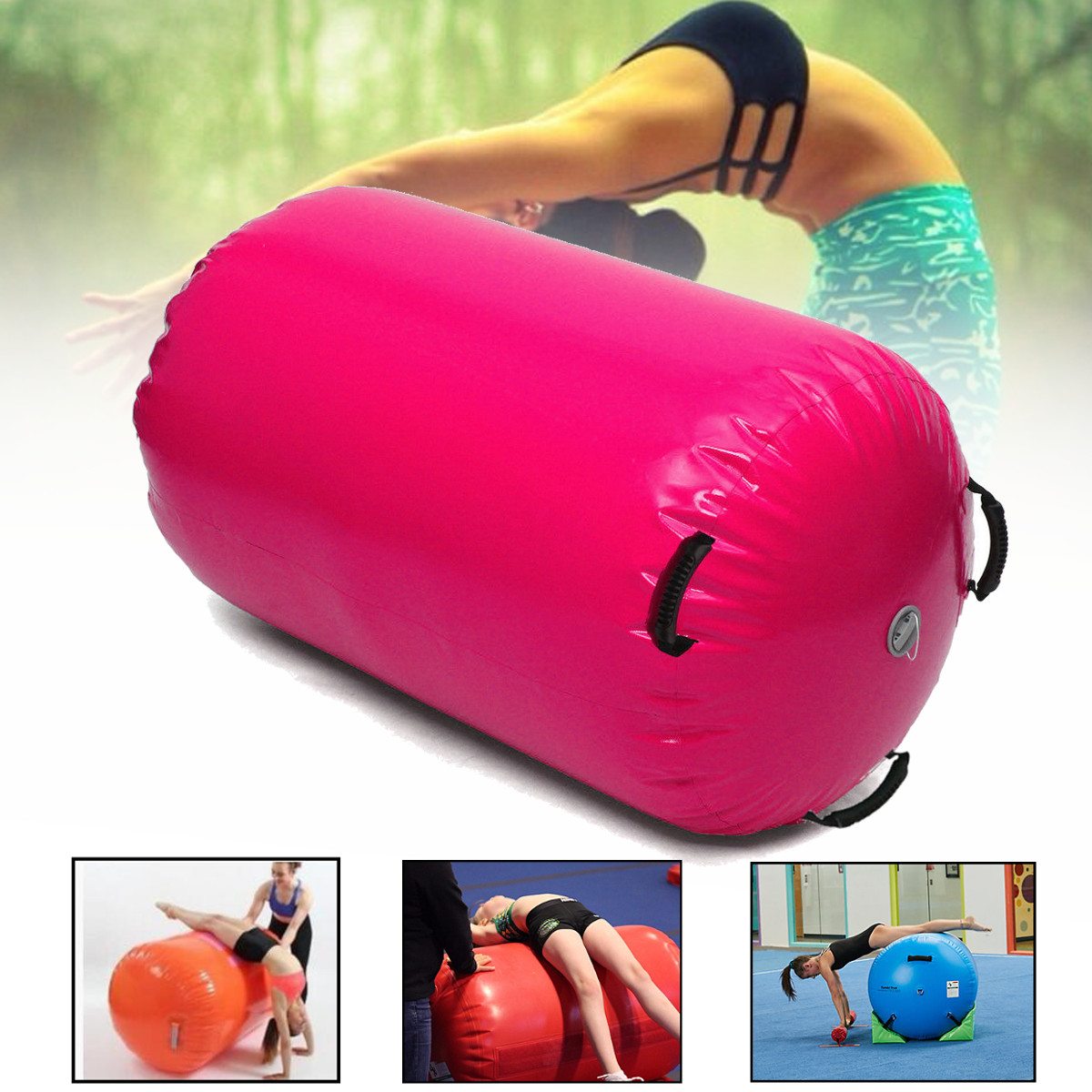 

120x60cm Inflatable Gymnastic Air Rolls Beam Yoga Gymnastics Cylinder Airtrack Exercise Column Training Air Mat