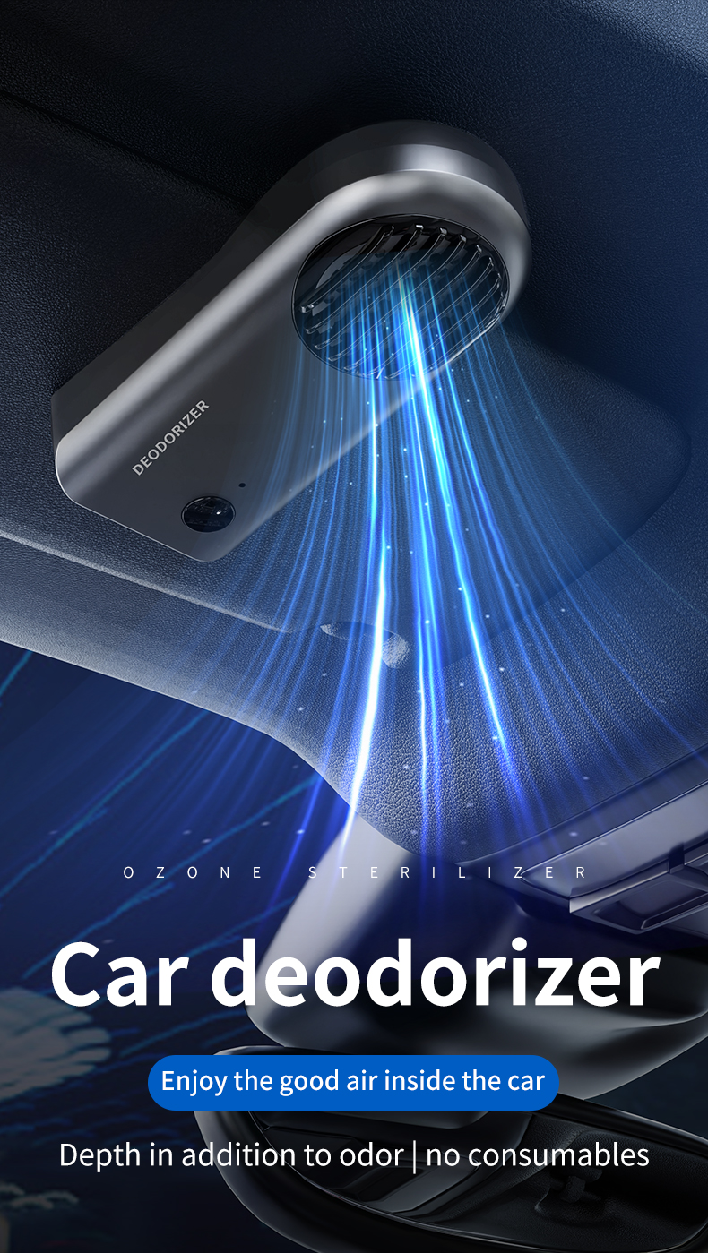 Car USB Rechargeable Portable Air Freshener Ozone Purifier Car Ozone Generator Air Purifier