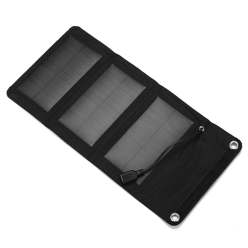 6V 5W Monocrystalline Solar Folding Bag Charger With 6inch Cooling Fan 360° Angle Adjustment/USB 2.0 15