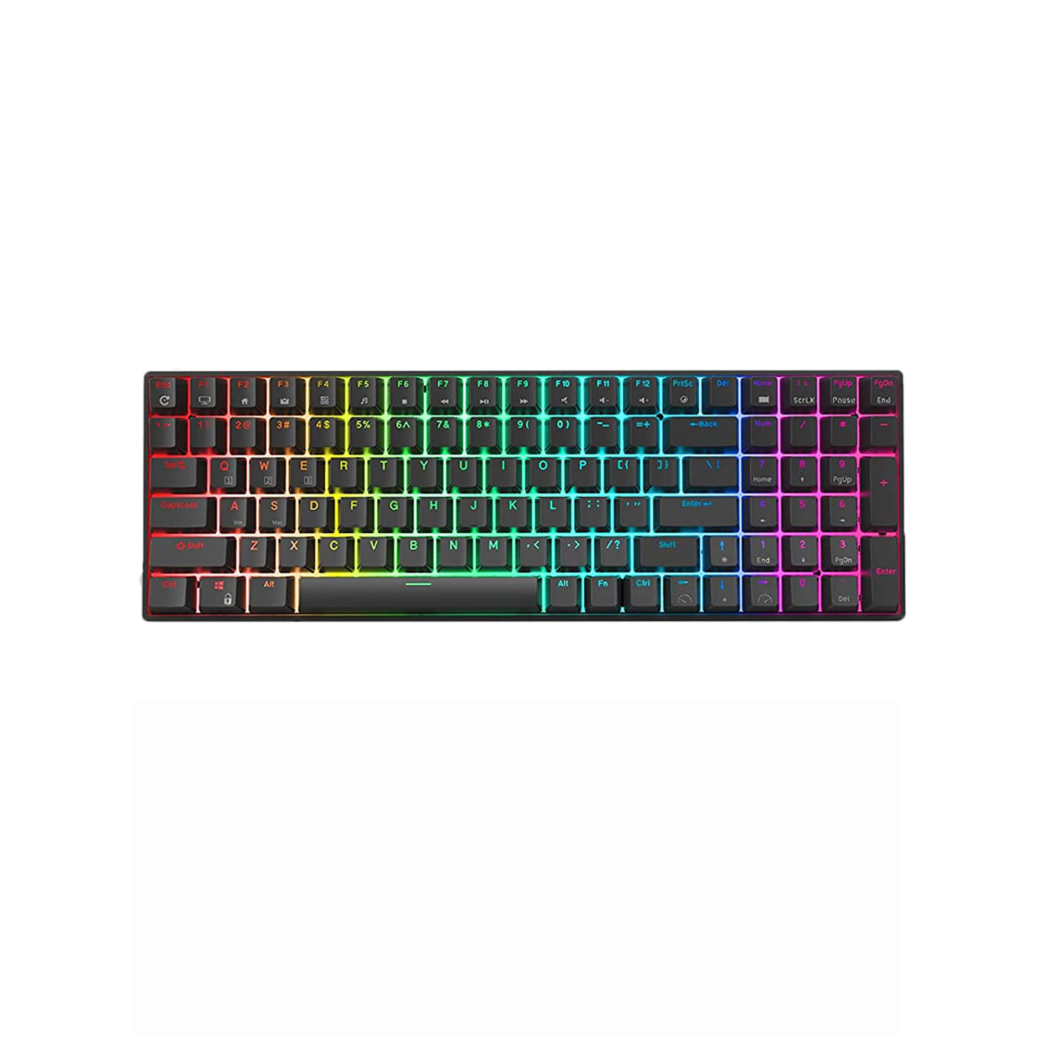 Royal Kludge RK100 Mechanical Keyboard 100 Keys Triple Mode Wireless bluetooth5.0 + 2.4Ghz + Type-C Wired Hot-swappable RK Switch USB Hub Rechargeable RGB Backlit Gaming Keyboard