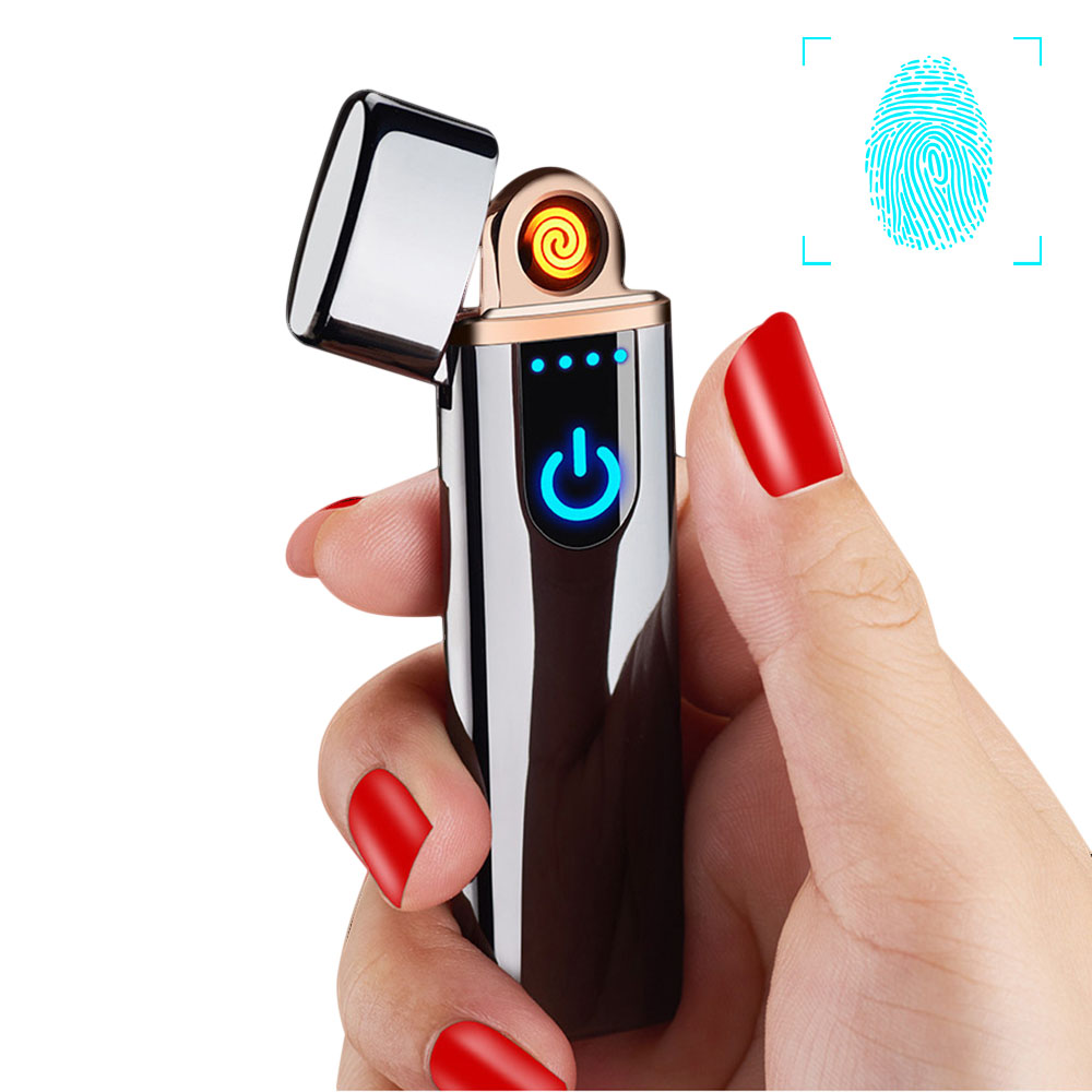 

KCASA KC-760 Mini Induction Ultra-thin Usb Charge Electric Lighter Double-sided Ignition Port Touch Sensing Windproof Electric Heating Wire