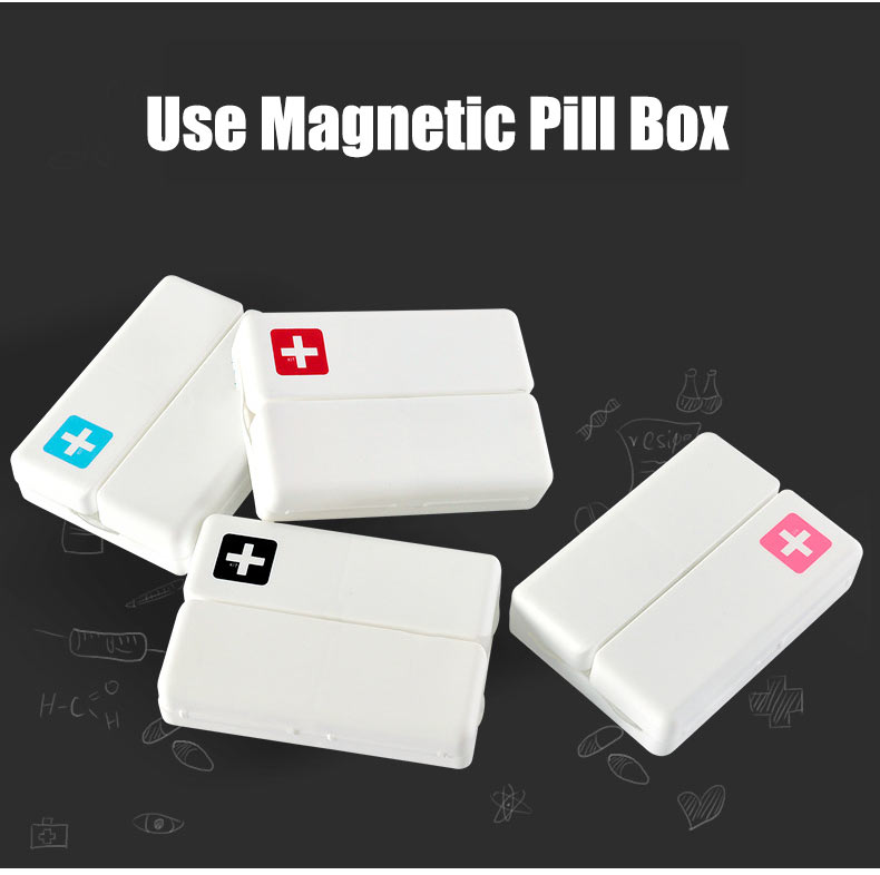 Honana HN-PB005 Portable 7 Compartments Pill Case Foldable Waterproof Magnetic Travel Tablets Organizer