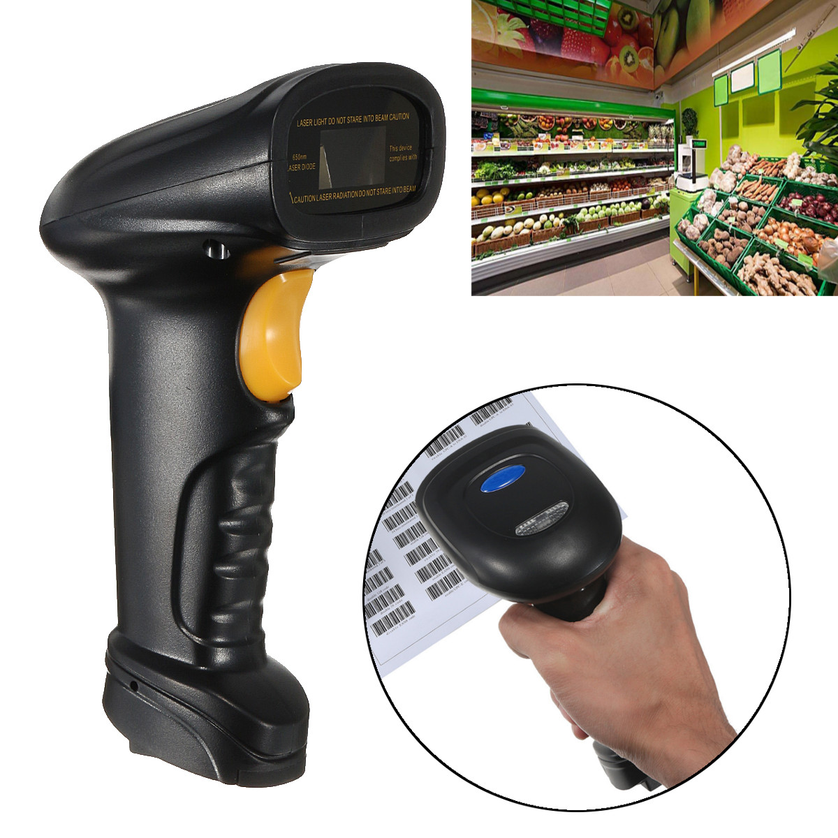 

Wireless USB Bluetooth Barcode Scanner Pos Label Reader for IOS Android Windows