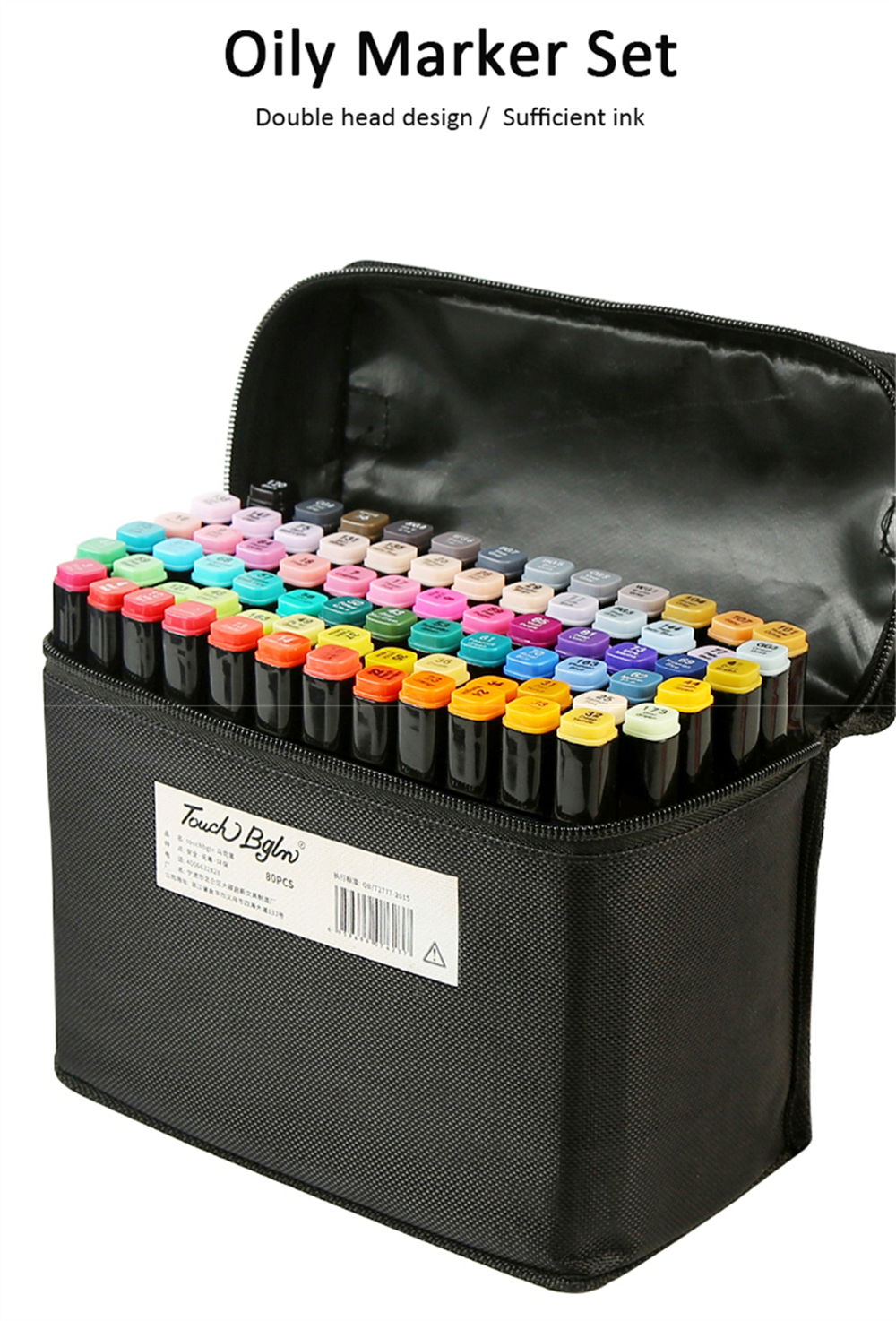 30/40/60/80 Colors Marker Set Dual Head Oily Alcoholic Graffiti Painting Marker Brush Pen Drawing Art Supplies