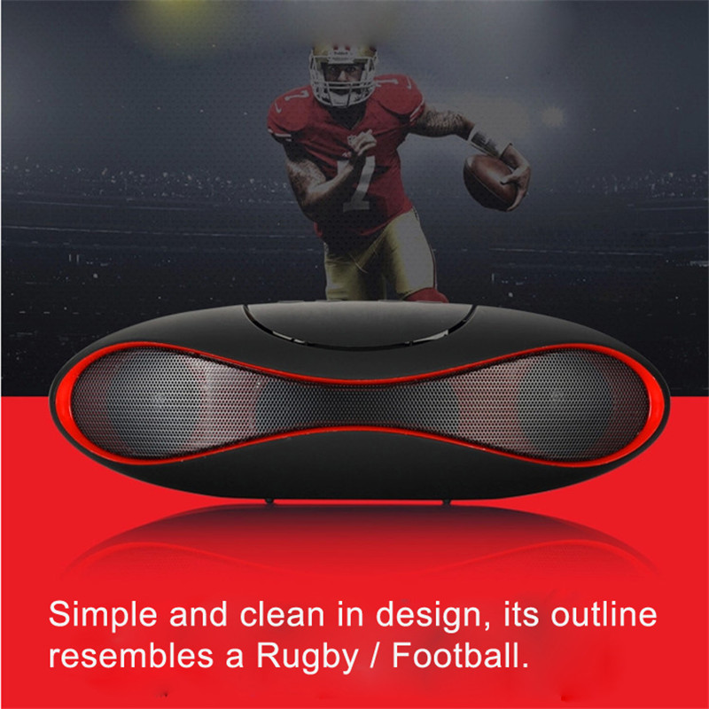Wireless bluetooth Colorful LED Rugby Design Hands Free Portable Stereo Speaker 