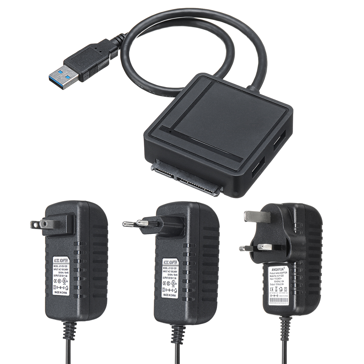 5-In-1 Multifunctional USB 3.0 Docking Station SATA III Adapter with USB Hub Card Reader with USB 3.0 / TF/SD Card Reader / SATA III