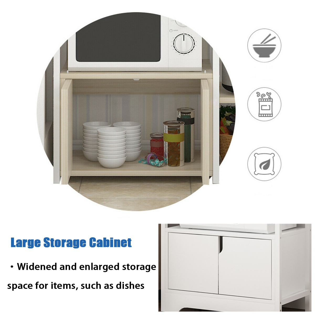 2/3 Tiers Microwave Oven Rack Kitchen Storage Shelf Space Saving Cupboard Rack Storage Cabinet