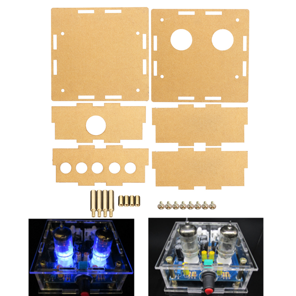 5pcs Transparent Acrylic Housing Shell For 6J1 Tube Preamplifier Amplifier Module Case 6