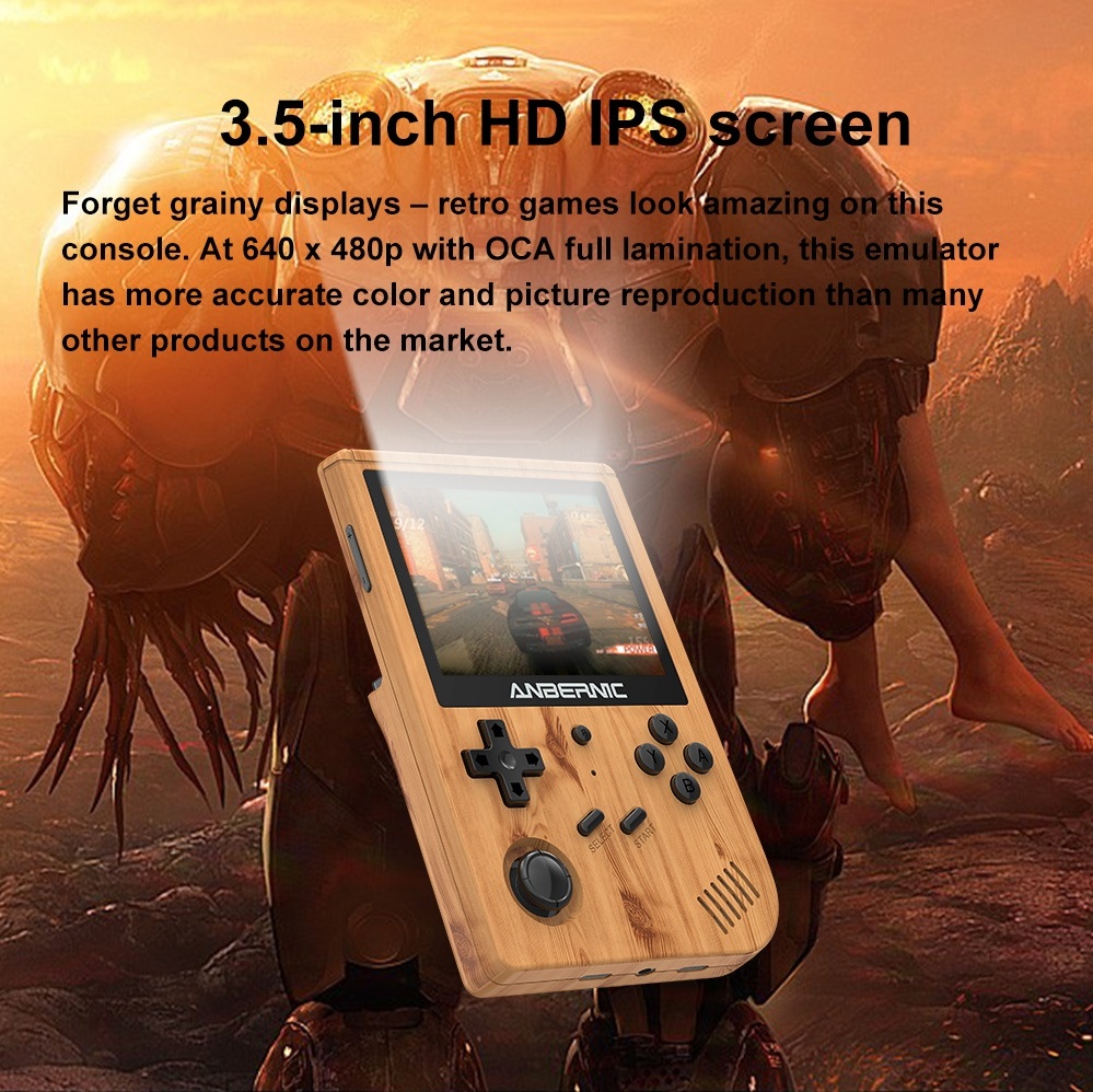ANBERNIC RG351V 80GB 7000 Games Handheld Game Console for PSP PS1 NDS N64 MD PCE RK3326 Open Source Wifi Vibration Retro Video Game Player 3.5 inch IPS Display