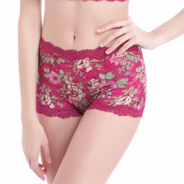 

Women Sexy Floral Printing Lace Panties Seamless Push Up High Waist Panty