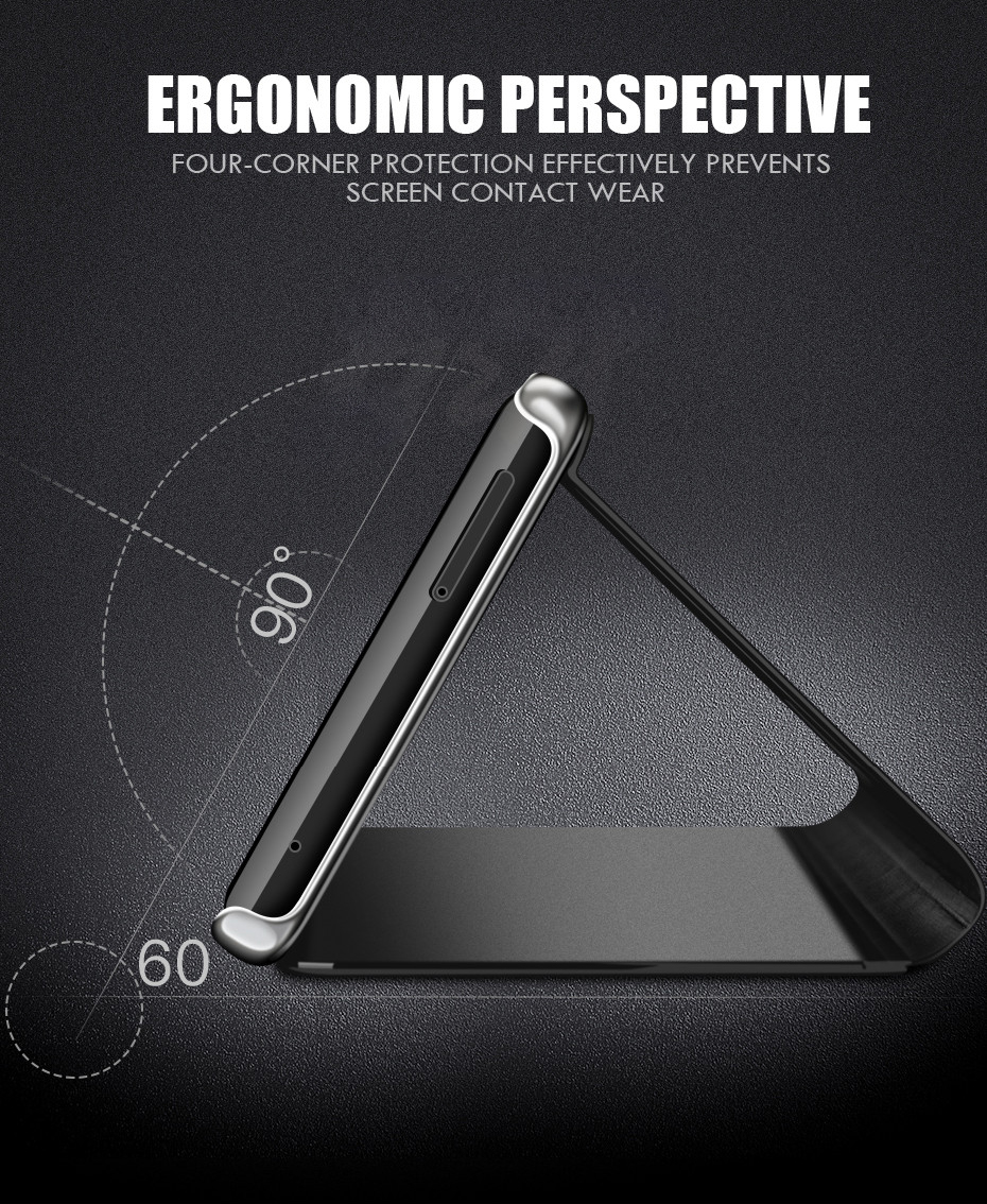 Bakeey for Xiaomi Mi Note 10 Lite Case Plating Mirror Window Shockproof Flip Full Cover Protective Case Non-original
