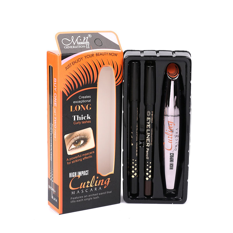 MENOW Eyelash Mascara Makeup Set Volume long Thickening Black Brown Eye Liner Pencil Pen