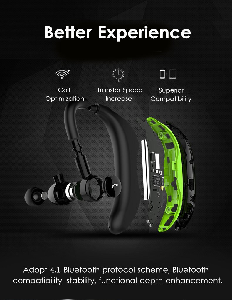 Wireless Bluetooth Earphone Stereo Noise Cancelling Sports Handsfree Headset Earphone With Mic 13