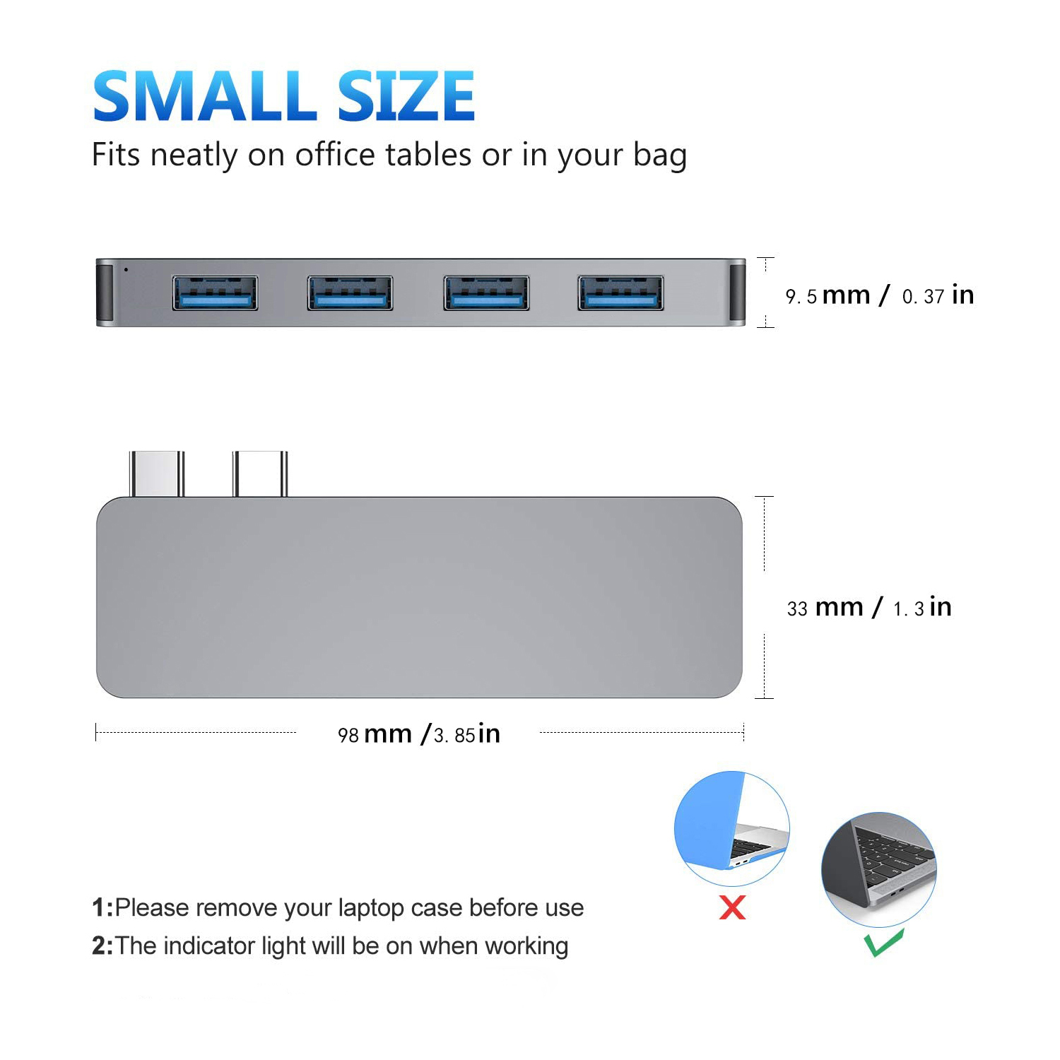 Bakeey Dual USB-C Docking Station HUB Adapter With USB3.0*4 / PD Power Delivery Charging 4K HD Macbook Converter