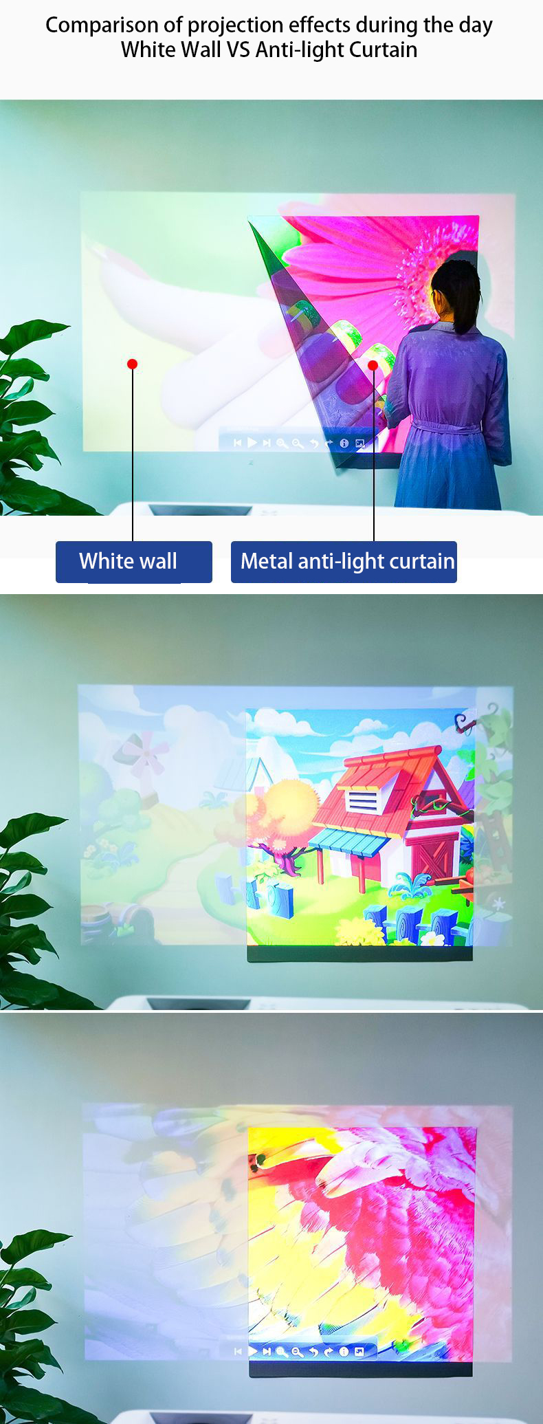 4K High-Definition Projector Screen 70-Inch 16:9 Metal Material Foldable Anti-light Curtain Simple Home Projector Portable Projector Screen